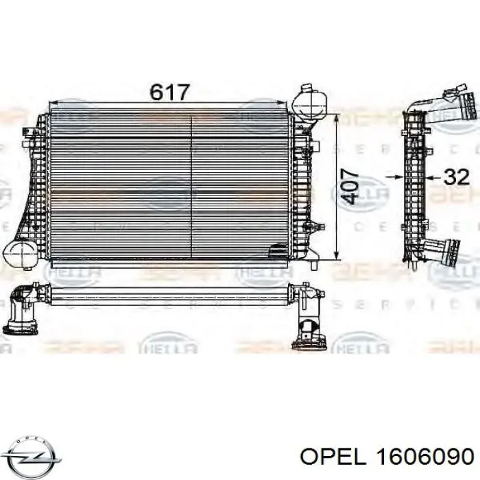 1606090 Opel juego de cojinetes de cigüeñal, cota de reparación +0,25 mm