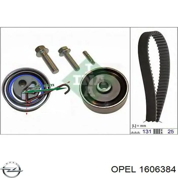 1606384 Opel kit de correa de distribución