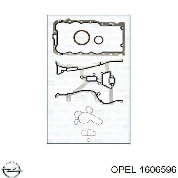 1606596 Opel juego completo de juntas, motor, inferior