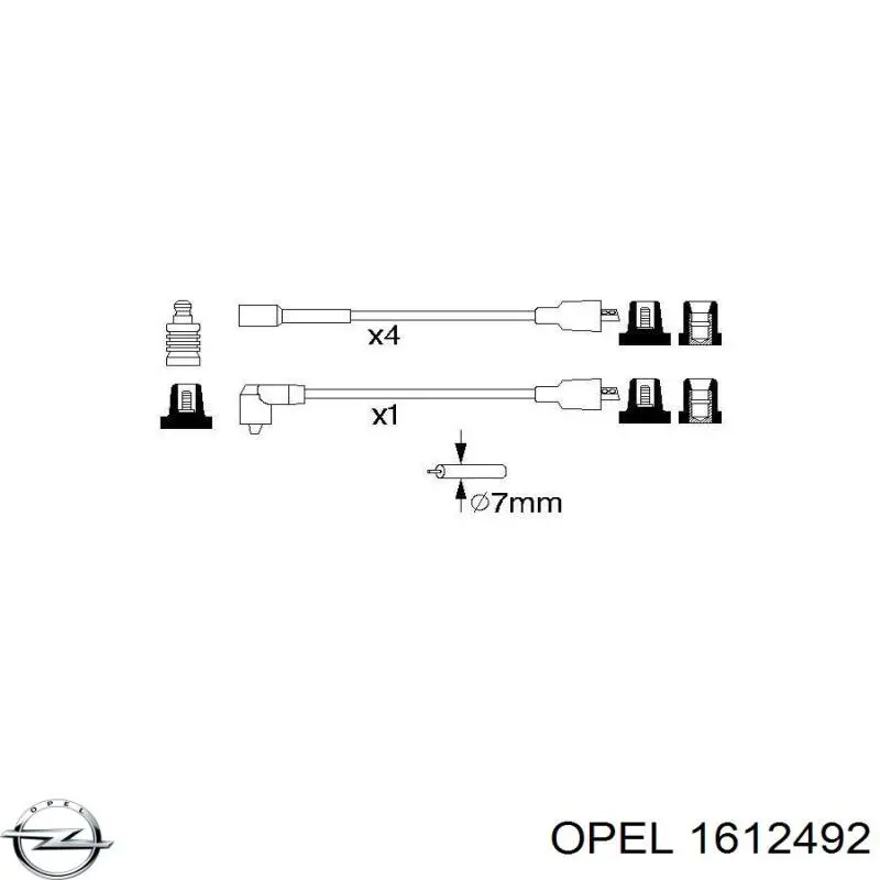 1612492 Opel juego de cables de encendido