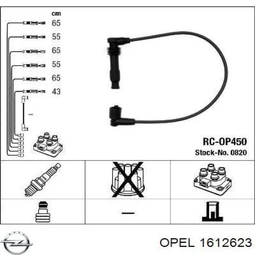 1612623 Opel juego de cables de encendido