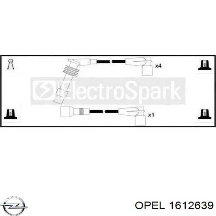 1612639 Opel juego de cables de encendido