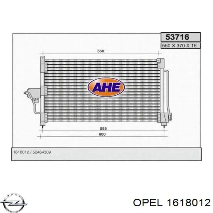 1618012 Opel condensador aire acondicionado