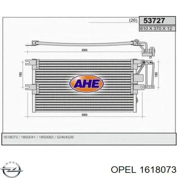 1618073 Opel condensador aire acondicionado