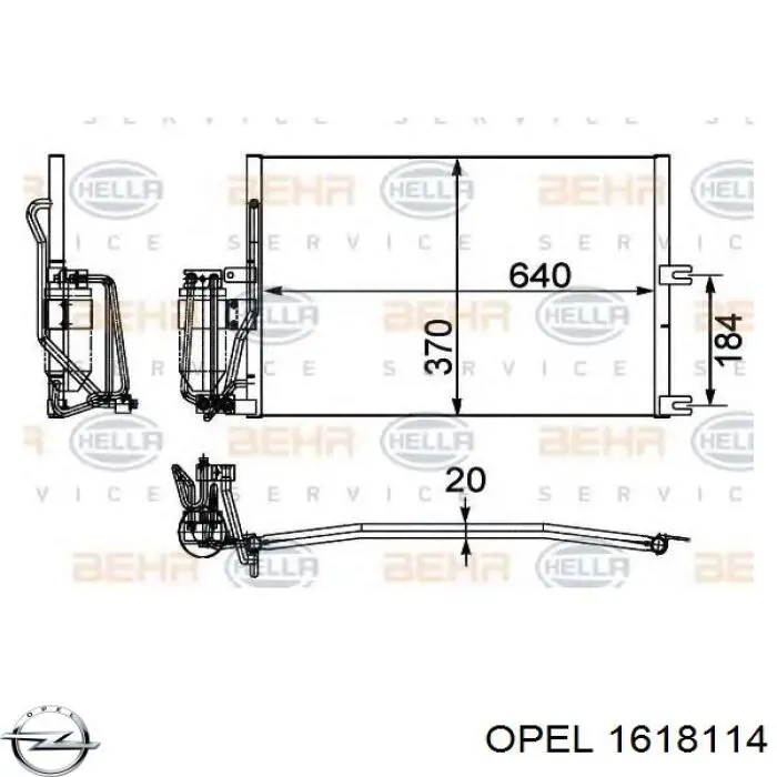 1618114 Opel condensador aire acondicionado