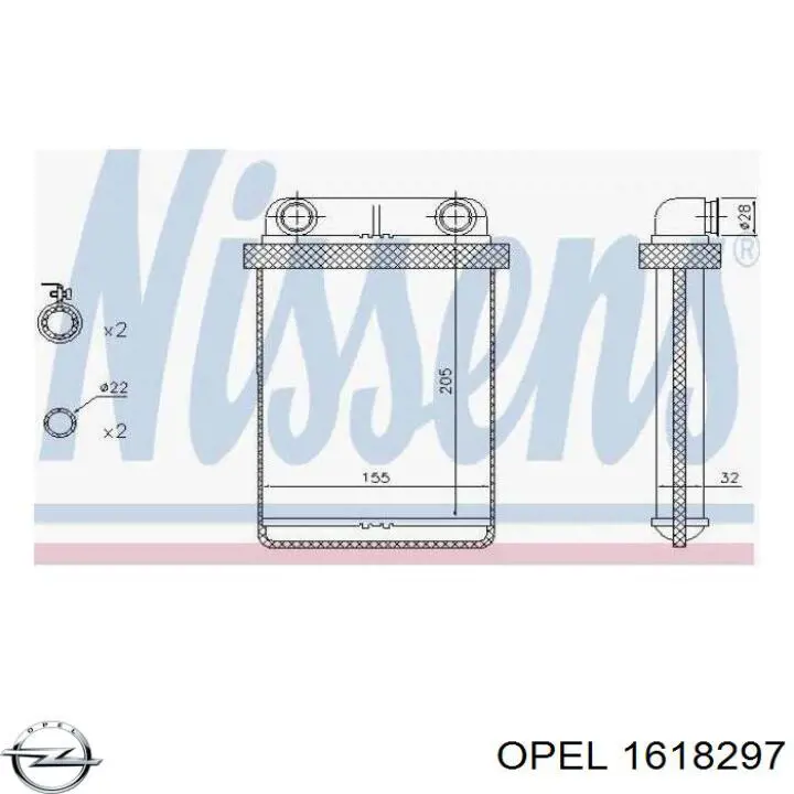 1618297 Opel Radiador interior