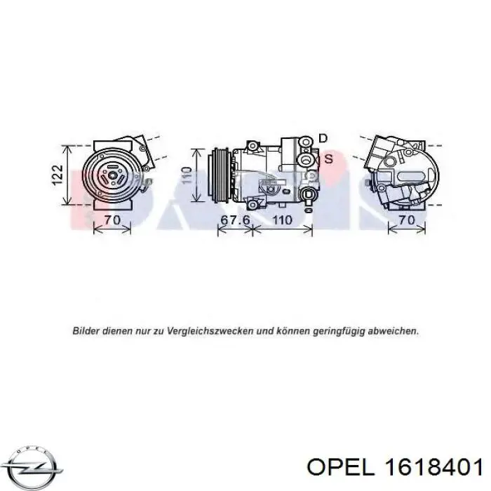 1618401 Opel compresor de aire acondicionado