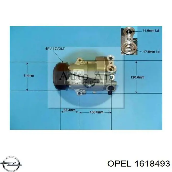 1618493 Opel compresor de aire acondicionado