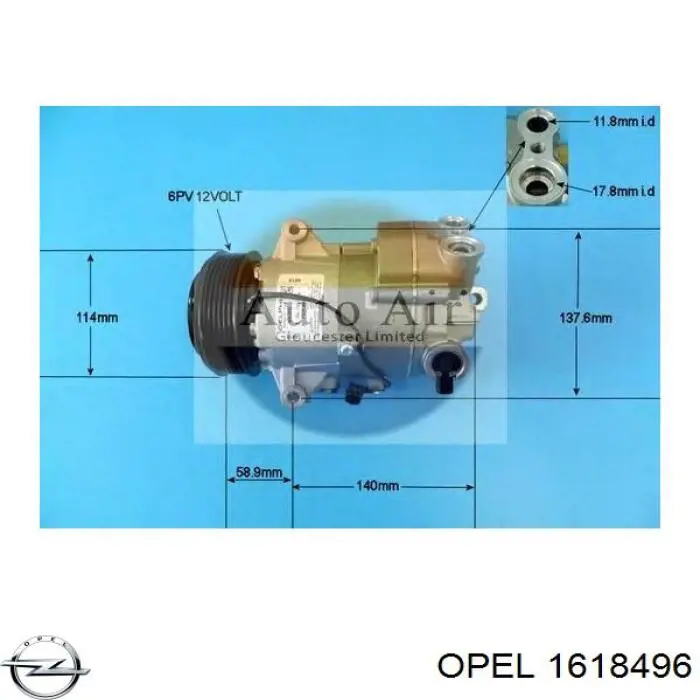 1618496 Opel compresor de aire acondicionado