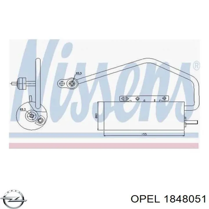 1848051 Opel receptor-secador del aire acondicionado