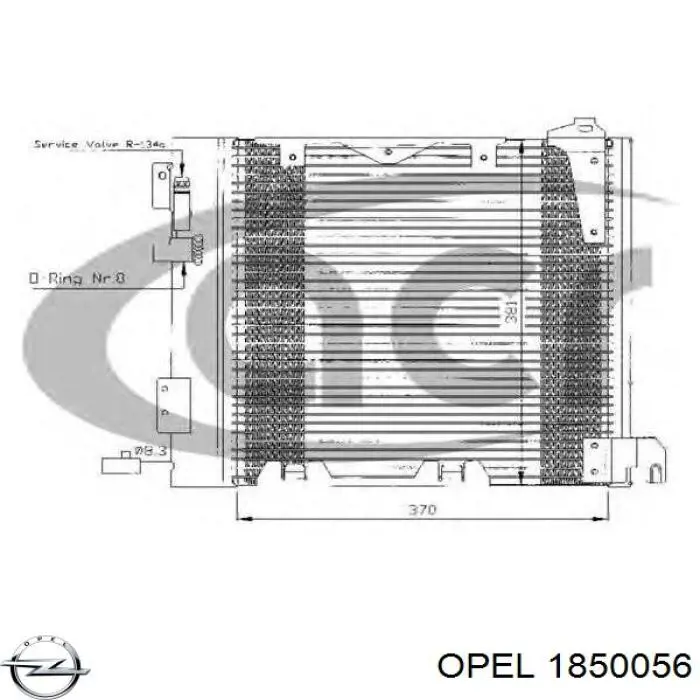 1850056 Opel condensador aire acondicionado