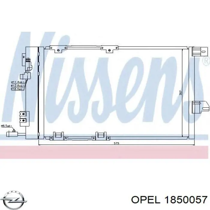 1850057 Opel condensador aire acondicionado