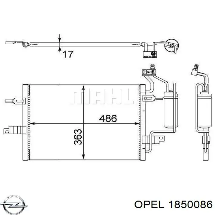 1850086 Opel condensador aire acondicionado