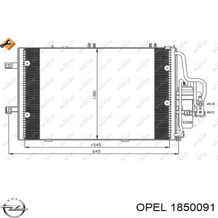 1850091 Opel condensador aire acondicionado