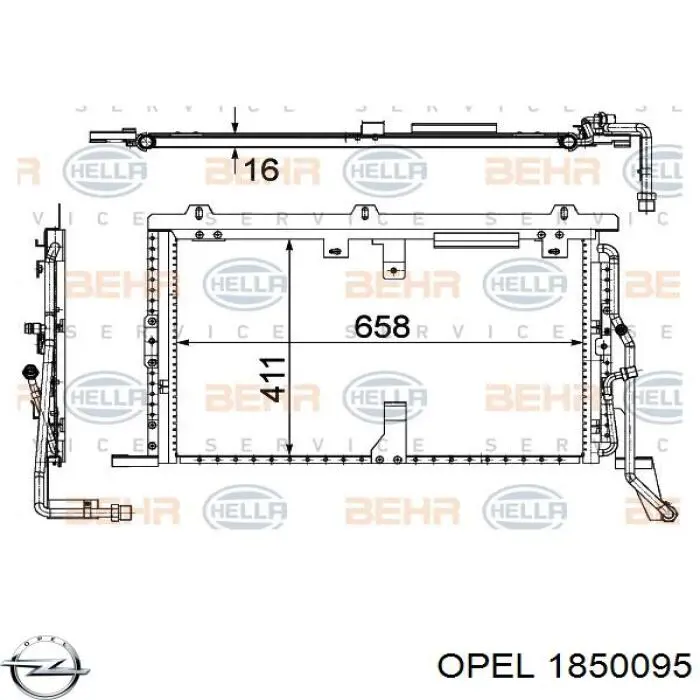 Comprar 1850095 Opel Condensador de aire acondicionado