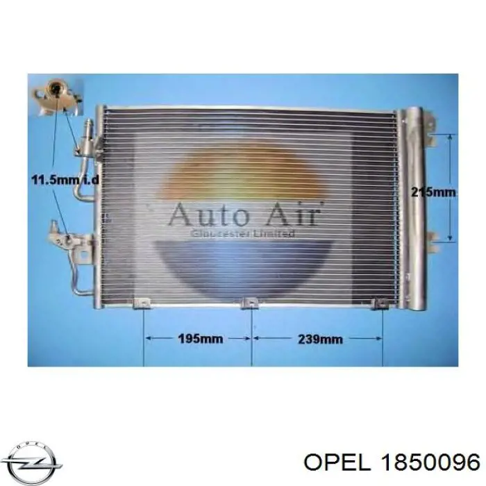 Condensador aire acondicionado 1850096 Opel