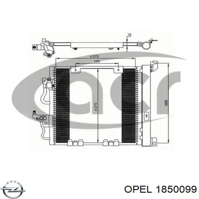 Aire acondicionado capacitor Opel 1850099 precio, desde 80,62 EUR