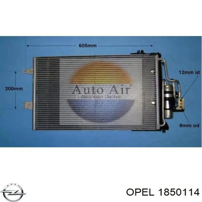 1850114 Opel condensador aire acondicionado