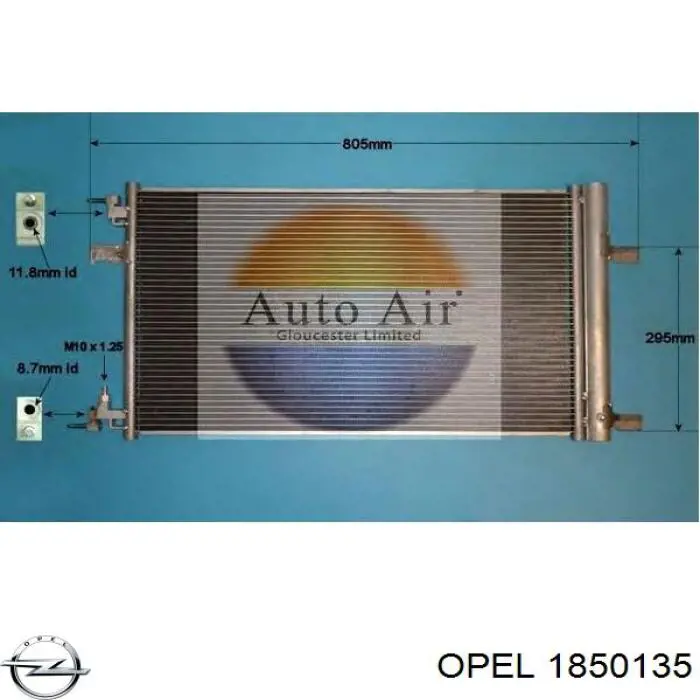 1850135 Opel condensador aire acondicionado