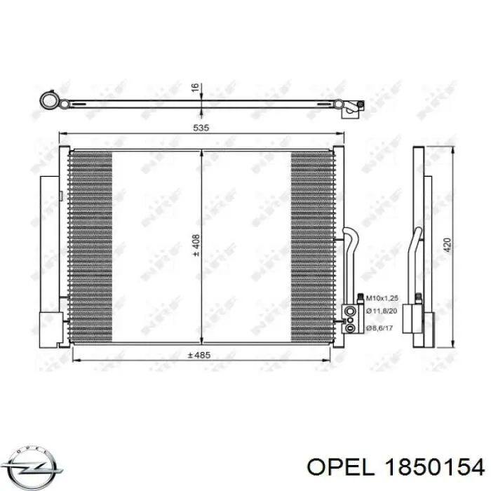 1850154 Opel condensador aire acondicionado