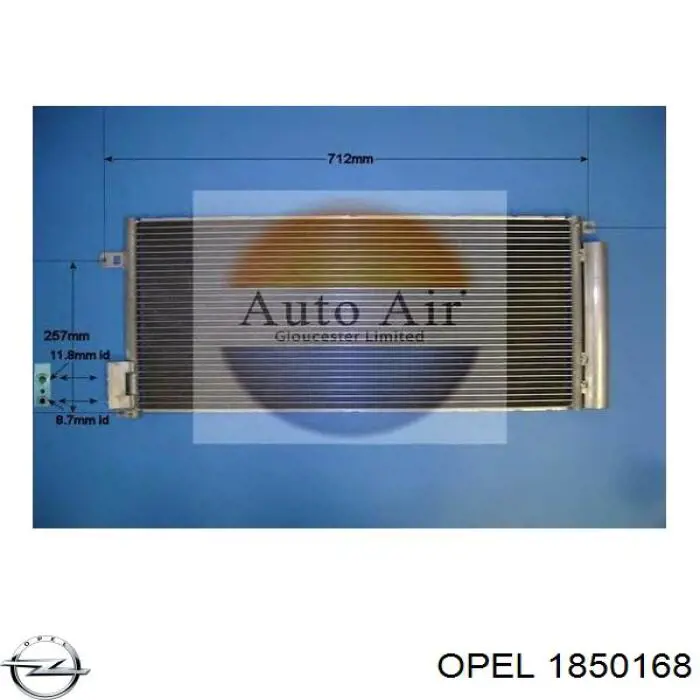 1850168 Opel condensador aire acondicionado