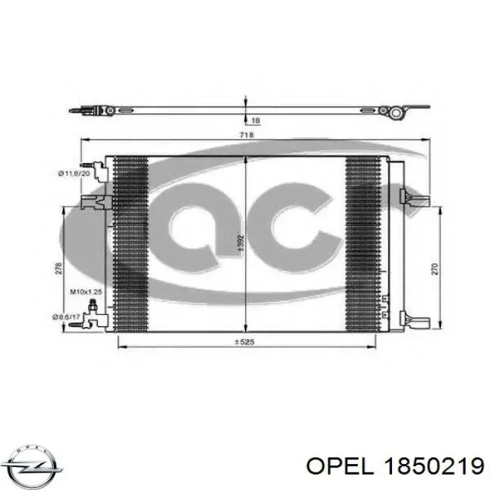 1850219 Opel condensador aire acondicionado