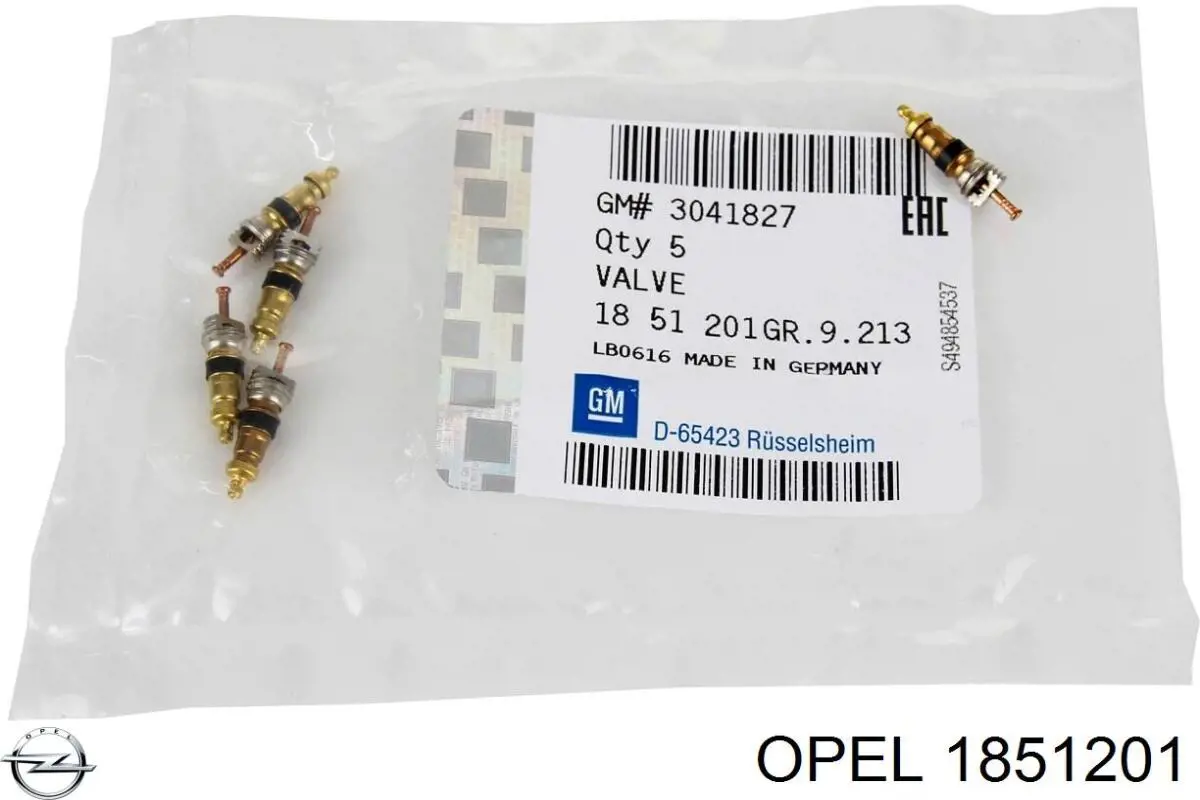 Comprar 1851201 Opel Válvula de carga de aire acondicionado