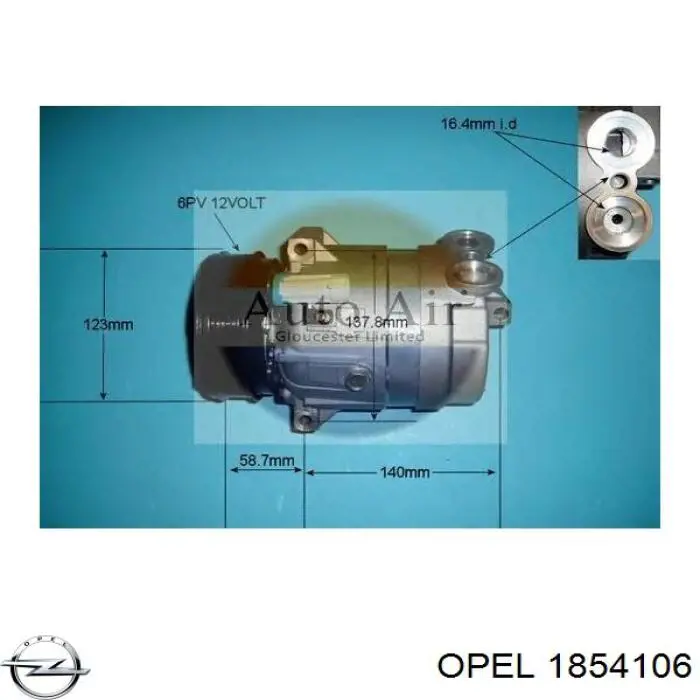 1854106 Opel compresor de aire acondicionado