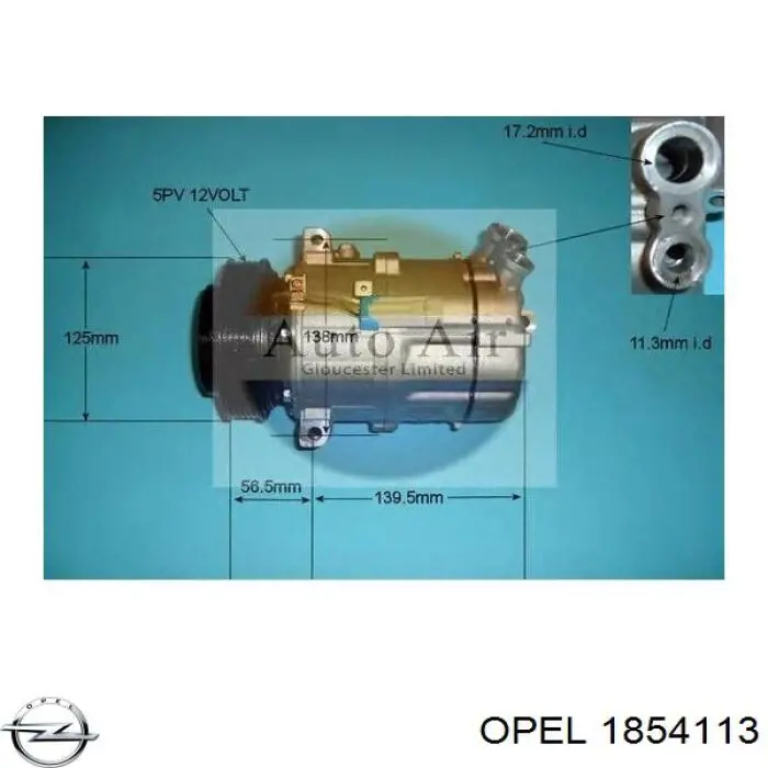 1854113 Opel compresor de aire acondicionado