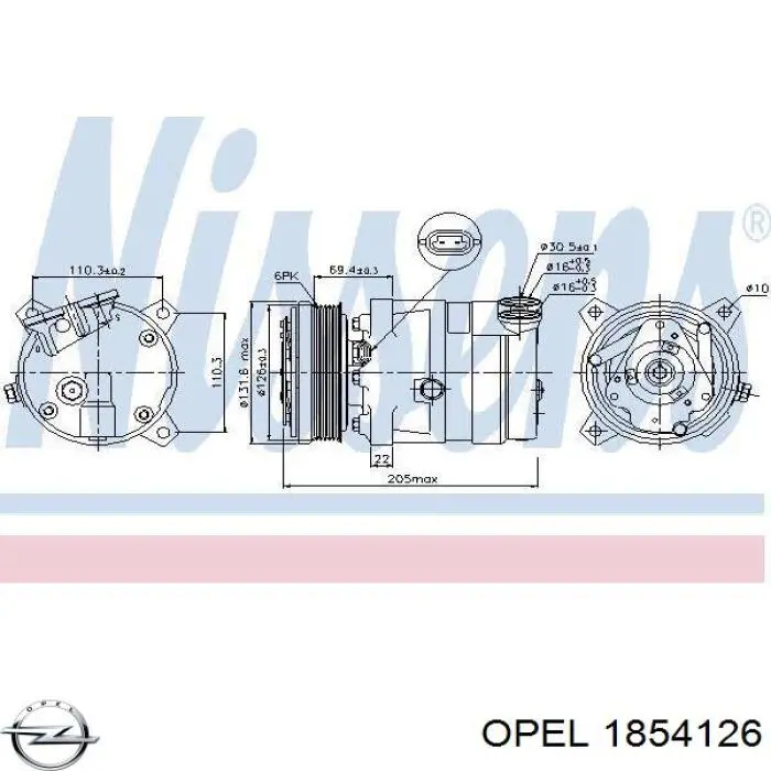 1854126 Opel compresor de aire acondicionado