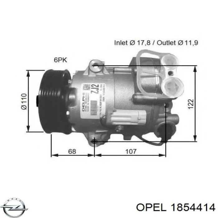 Comprar 1854414 Opel Compresor de aire acondicionado coche