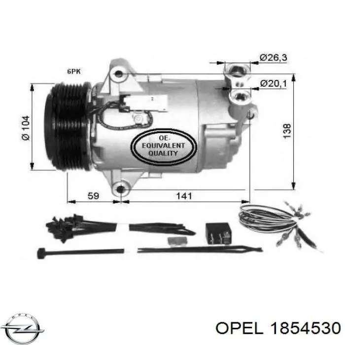 1854530 Opel compresor de aire acondicionado