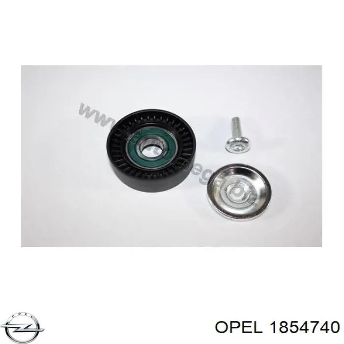 1854740 Opel polea inversión / guía, correa poli v