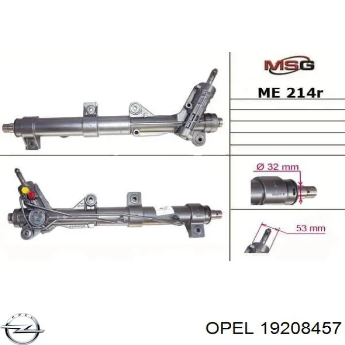 19208457 Opel cremallera de dirección