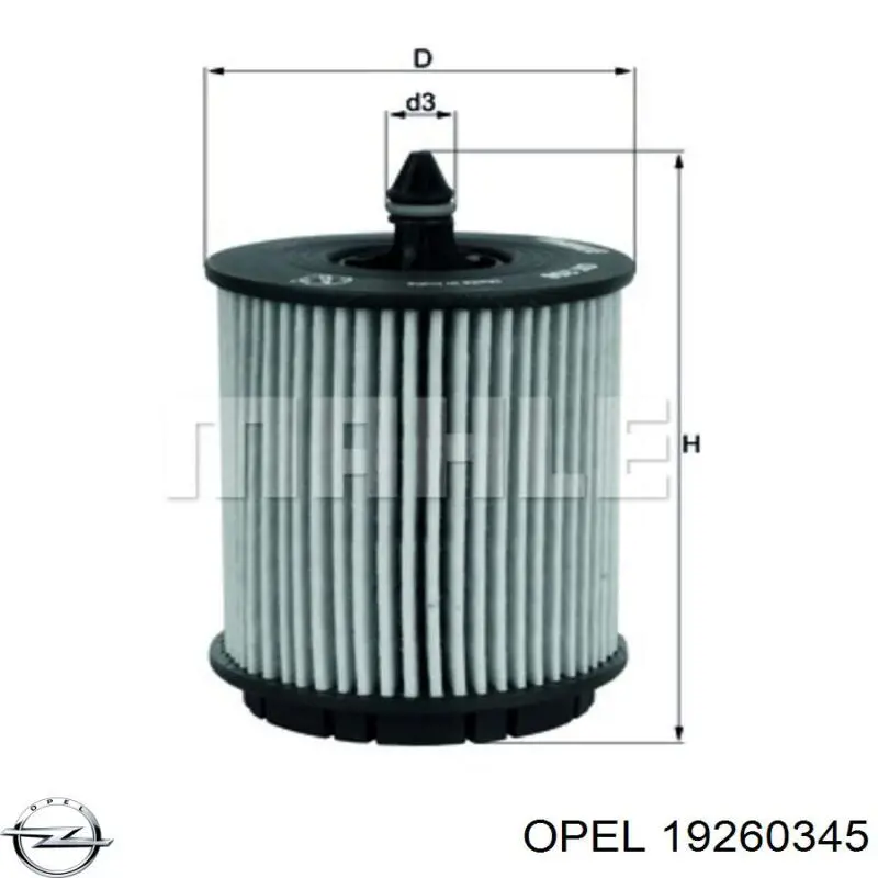 19260345 Opel filtro de aceite