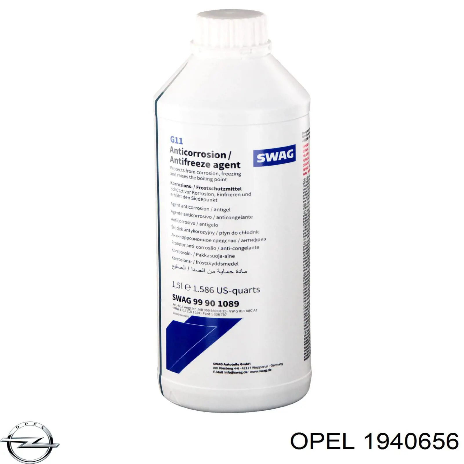 Líquido anticongelante Opel ANTIFREEZE -38°C 1.5L Azul (1940656)