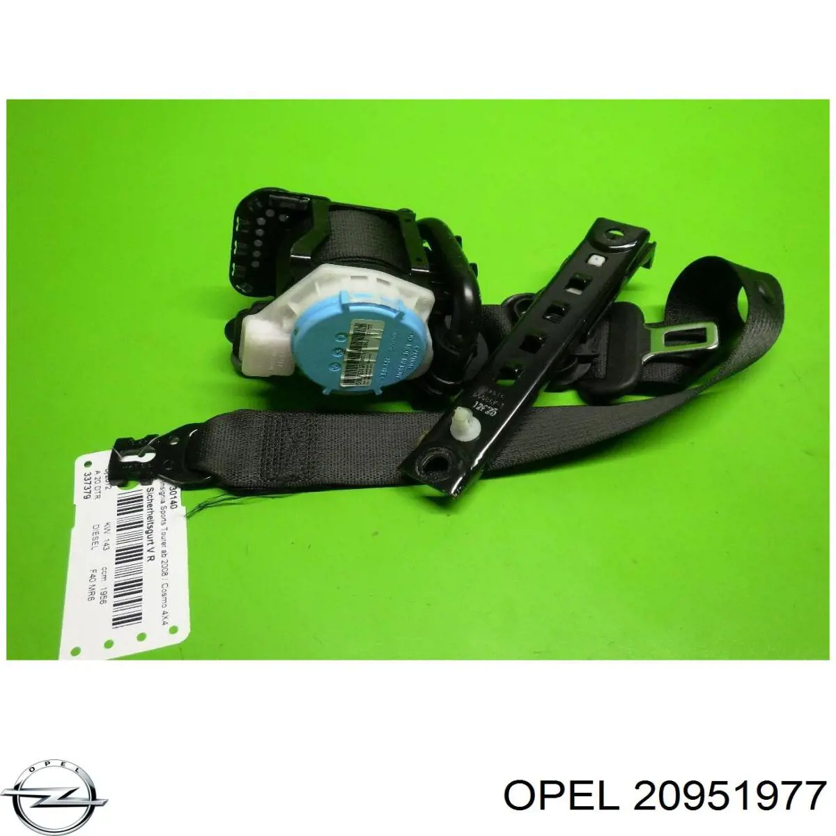 Cinturón de seguridad delantero derecho para Opel Insignia (G09)