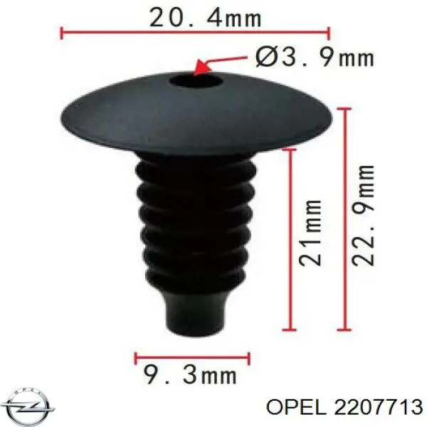 2207713 Opel clips de fijación, faldilla guardabarro