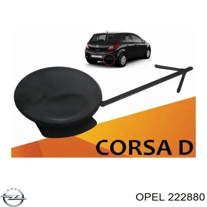 222880 Opel cobertura de parachoques, enganche de remolque, trasera