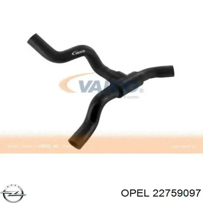 22759097 Opel tubería de radiador, tuberia flexible calefacción, superior