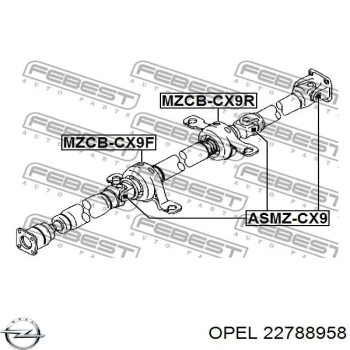 22788958 Opel árbol cardán trasero completo