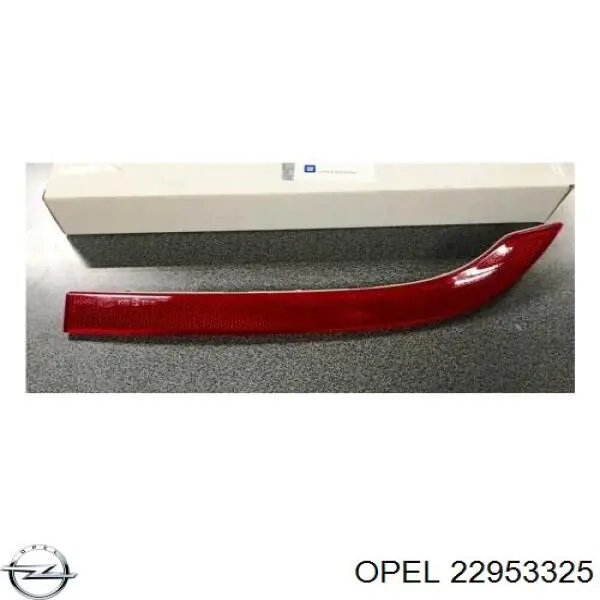 22953325 Opel reflector, parachoques trasero, izquierdo