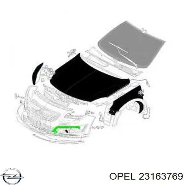 23163769 Opel rejilla de ventilación, parachoques trasero, derecha