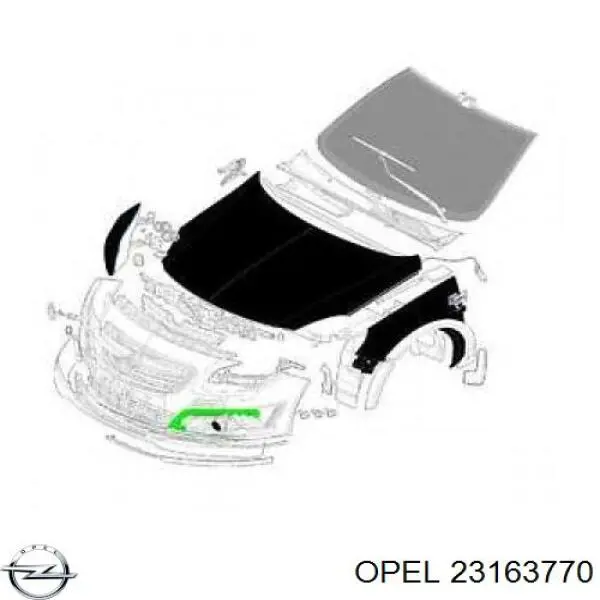 23163770 Opel rejilla de ventilación, parachoques trasero, izquierda