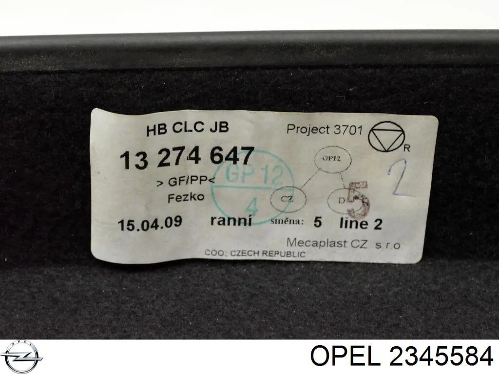 Comprar 2345584 Opel Bandeja trasera