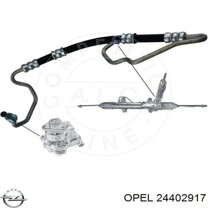 24402917 Opel manguera de alta presion de direccion, hidráulica