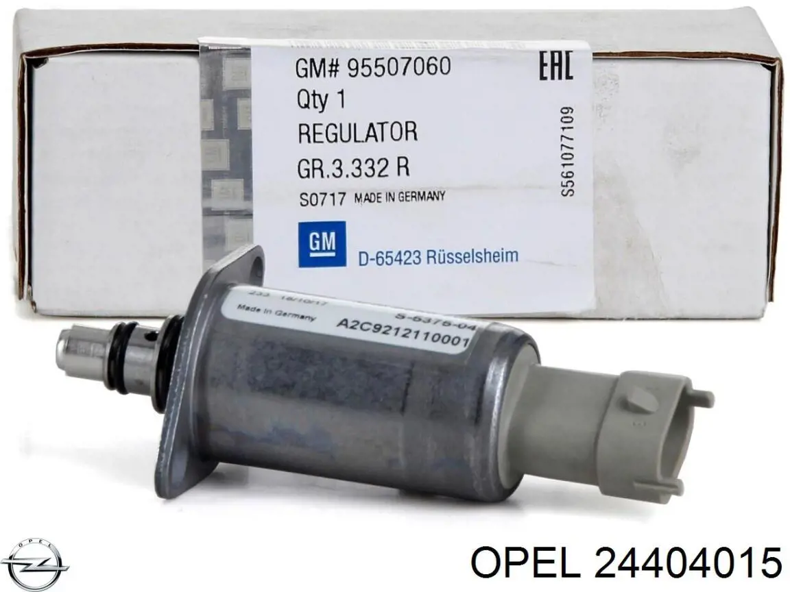 24404015 Opel regulador de presión de combustible, rampa de inyectores