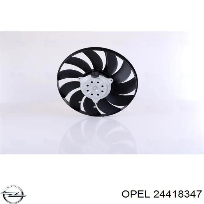 24418347 Opel ventilador (rodete +motor refrigeración del motor con electromotor, izquierdo)