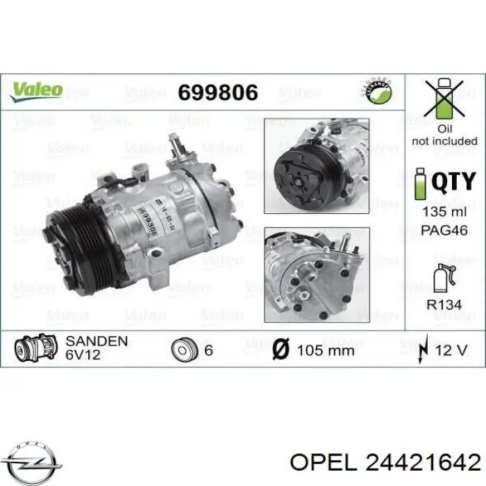 Comprar 24421642 Opel Compresor de aire acondicionado coche