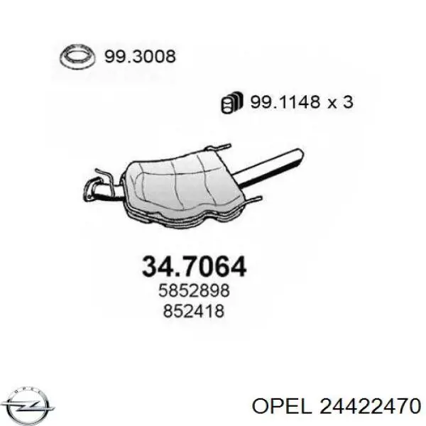 24422470 Opel silenciador posterior